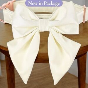 Lionet Paws Bowtie Dog Collar – Silk, Detachable Bow Tie – Large (16–24”)